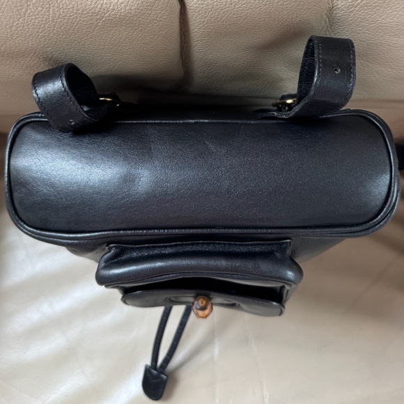 Authenticated Vintage Gucci Leather Bamboo Flap Drawstring Mini Backpack, COA - Picture 6 of 15